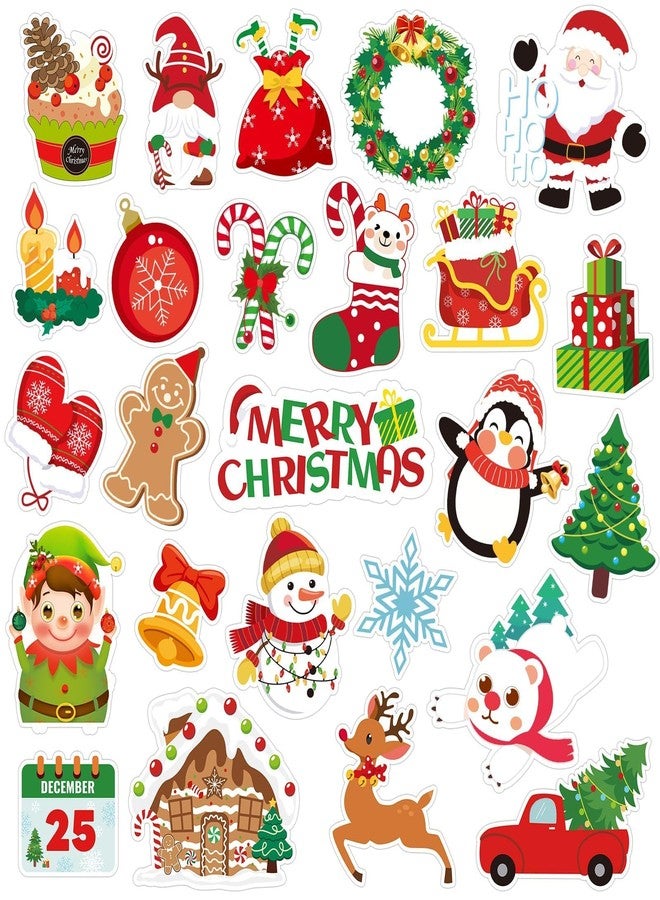 MARFOREVER 50Pcs Christmas Window Gel Clings Stickers Removable Reusable Xmas Snowflake Winter Window Clings Decals Stickers for Kids Classroom Home Christmas Holiday Party Supplies Decorations - Image 1